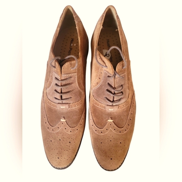 Hush Puppies Men's Tan Brogue Oxford Lace Up Suede Shoes Size 9 - Picture 8 of 8